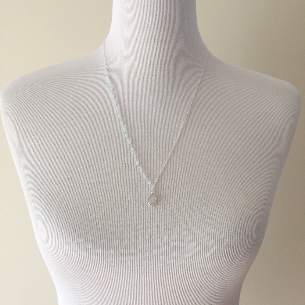 Rainbow Moonstone Rosary Chain Necklace - Picture 7 of 8